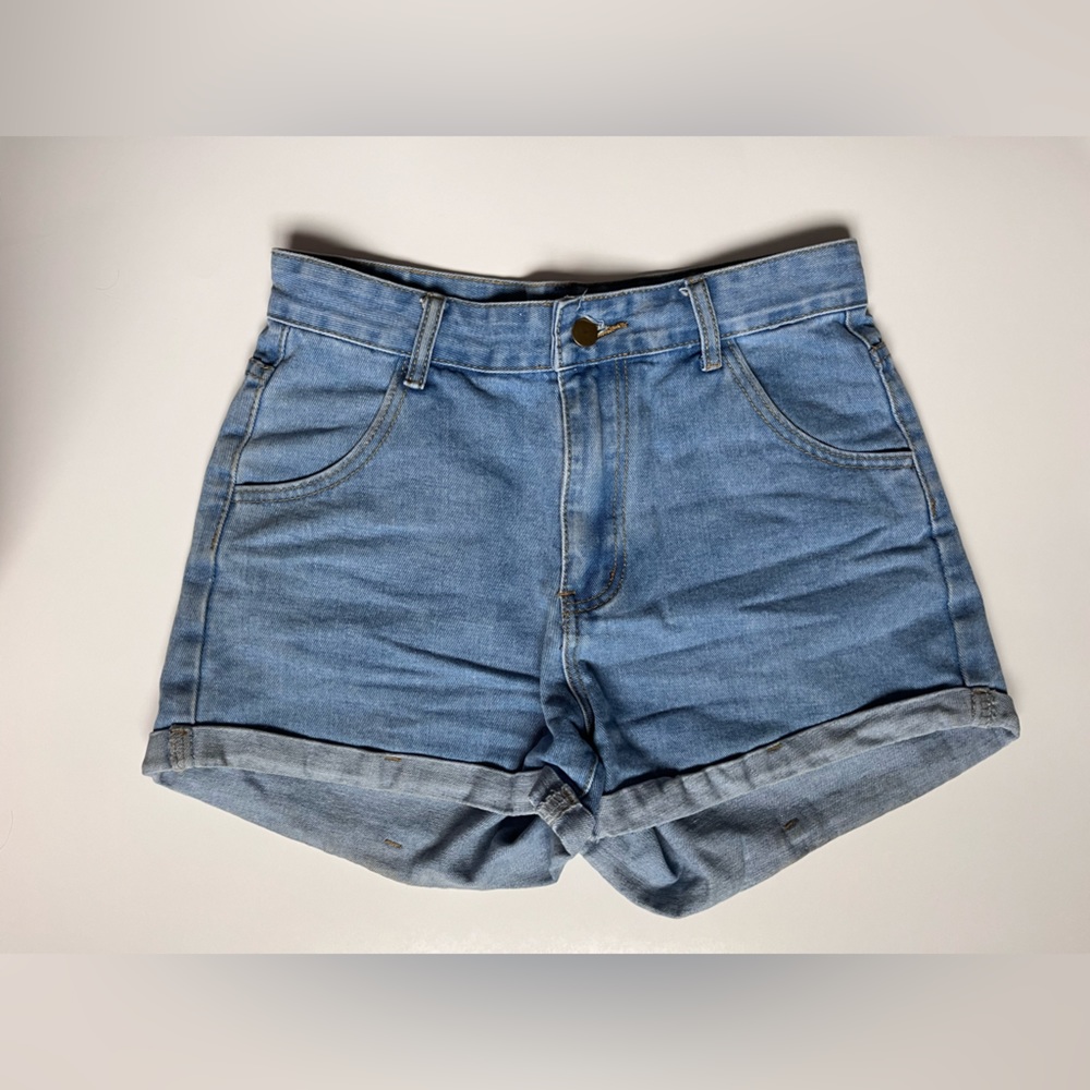 High waisted jean shorts